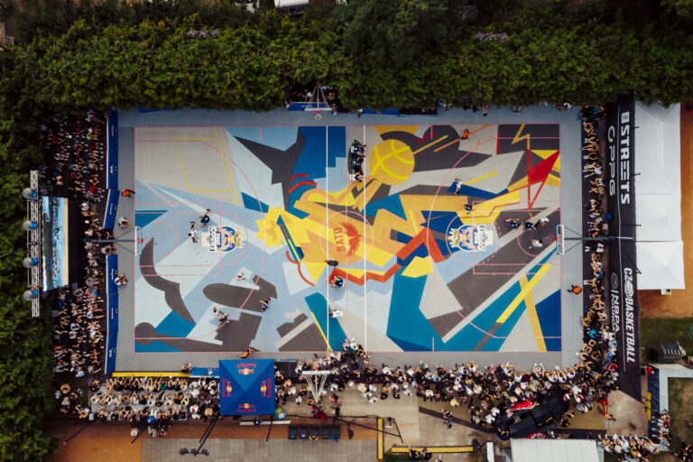 Competitors perform during the Red Bull Half Court National Finals in Prague, Czech Republic on August 13, 2022.